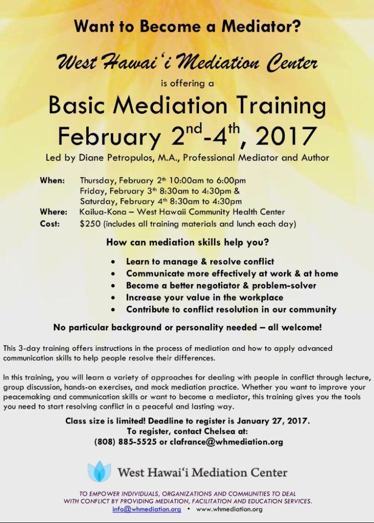 2017 Basic Mediation Training